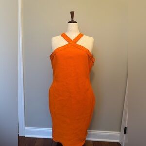 Fashion Nova “See The Vision Bandage Midi Dress - Orange”(Sold Out On We…